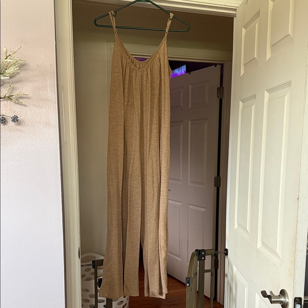 SHEIN Light Brown Sleeveless Jumpsuit